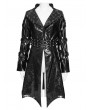 Devil Fashion Black Gothic Punk Batwing Hem Leather Jacket for Women