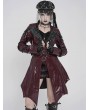 Devil Fashion Red and Black Gothic Punk Batwing Hem Leather Jacket for Women
