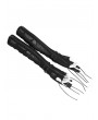Devil Fashion Black Punk Gothic Lace-Up Mesh Zip Gloves