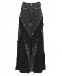 Devil Fashion Black Gothic Distressed Eyelet Punk Wide Leg Pants for Women