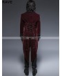 Punk Rave Wine Red Gothic Gentle Jacket with Scissors Tail