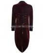 Punk Rave Wine Red Gothic Gentle Jacket with Scissors Tail