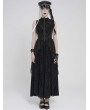 Devil Fashion Black Gothic Cyberpunk Pattern Sleeveless Maxi Dress
