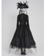 Devil Fashion Black Gothic Punk Corset Belted Irregular Layered Long Skirt