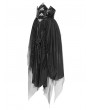 Devil Fashion Black Gothic Punk Corset Belted Irregular Layered Long Skirt