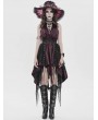 Devil Fashion Black and Red Sexy Gothic Halter Cut Out Irregular Ruffle Dress
