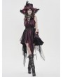 Devil Fashion Black and Red Sexy Gothic Halter Cut Out Irregular Ruffle Dress