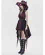 Devil Fashion Black and Red Sexy Gothic Halter Cut Out Irregular Ruffle Dress