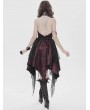 Devil Fashion Black and Red Sexy Gothic Halter Cut Out Irregular Ruffle Dress