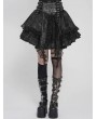 Devil Fashion Grey and Black Gothic Layered Ruffle Irregular Skirt