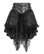 Devil Fashion Grey and Black Gothic Layered Ruffle Irregular Skirt