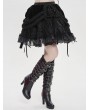 Devil Fashion Black Gothic Velvet Embroidered Fringe Short Skirt