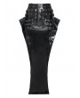 Devil Fashion Black Sexy Gothic Punk Eyelet Split Glossy Leather Long Skirt