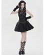 Devil Fashion Black Gothic Mesh Spliced Halter Short Party Dress