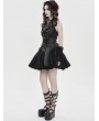 Devil Fashion Black Gothic Mesh Spliced Halter Short Party Dress