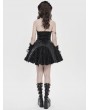 Devil Fashion Black Gothic Mesh Spliced Halter Short Party Dress