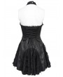 Devil Fashion Black Gothic Mesh Spliced Halter Short Party Dress