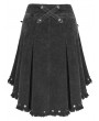 Devil Fashion Black Gothic Punk Skull Lace Up Pleated High-Low Skirt