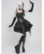 Devil Fashion Black Gothic Punk Hook and Eye Strap Corset Top for Women
