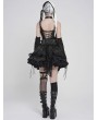 Devil Fashion Black Gothic Punk Hook and Eye Strap Corset Top for Women