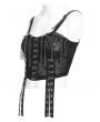 Devil Fashion Black Gothic Punk Hook and Eye Strap Corset Top for Women
