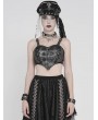 Devil Fashion Grey and Black Gothic Punk Heart Corset Top for Women