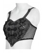 Devil Fashion Grey and Black Gothic Punk Heart Corset Top for Women