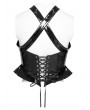 Devil Fashion Black Gothic Punk Cross Buckle Strap Halter Top for Women