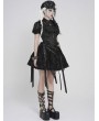 Devil Fashion Black Gothic Ruffle Underbust Waistcoat for Women