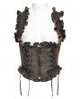 Devil Fashion Brown Gothic Steampunk Ruffle Underbust Waistcoat for Women