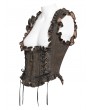 Devil Fashion Brown Gothic Steampunk Ruffle Underbust Waistcoat for Women