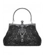 Dark in love Black Gothic Vintage Beaded Evening Party Bag