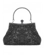 Dark in love Black Gothic Vintage Beaded Evening Party Bag