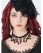 Dark in love Black Gothic Vintage Teardrop Beaded Fringe Choker