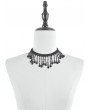Dark in love Black Gothic Vintage Teardrop Beaded Fringe Choker