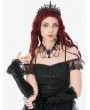 Dark in love Black Gothic Velvet Lace Embroidered Gloves
