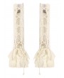 Dark in love Ivory Steampunk Gothic Lace Layered Ribbon Gloves