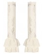 Dark in love Ivory Steampunk Gothic Lace Layered Ribbon Gloves