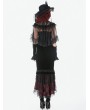 Dark in love Black Gothic Lace Mesh Patchwork Sleeveless Cape for Women