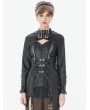 Dark in love Black Gothic Punk PU Leather Shoulder Cape for Women