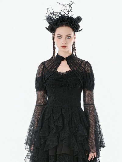Dark in love Black Gothic Versatile Lace Shoulder Cape for Women