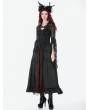 Dark in love Black Gothic 3D Embroidered Lace Bell Sleeve Cape for Women