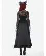 Dark in love Black Gothic 3D Embroidered Lace Bell Sleeve Cape for Women