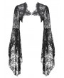 Dark in love Black Gothic 3D Embroidered Lace Bell Sleeve Cape for Women