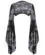 Dark in love Black Gothic 3D Embroidered Lace Bell Sleeve Cape for Women