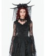 Dark in love Black Gothic Deep V-Neck Lace Bell Sleeve Cape for Women