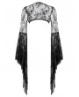 Dark in love Black Gothic Deep V-Neck Lace Bell Sleeve Cape for Women