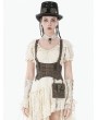 Dark in love Brown Steampunk Vintage PU Leather Corset Belt with Pocket