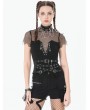 Dark in love Black Gothic Punk Utility Webbing Waist Cincher Belt