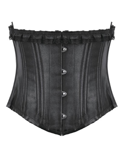 Dark in love Black Dark Gothic Metal Boned Underbust Corset